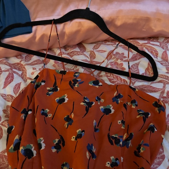 Sienna Sky Strapless Floral Dress in Orange and Black - Picture 3 of 5